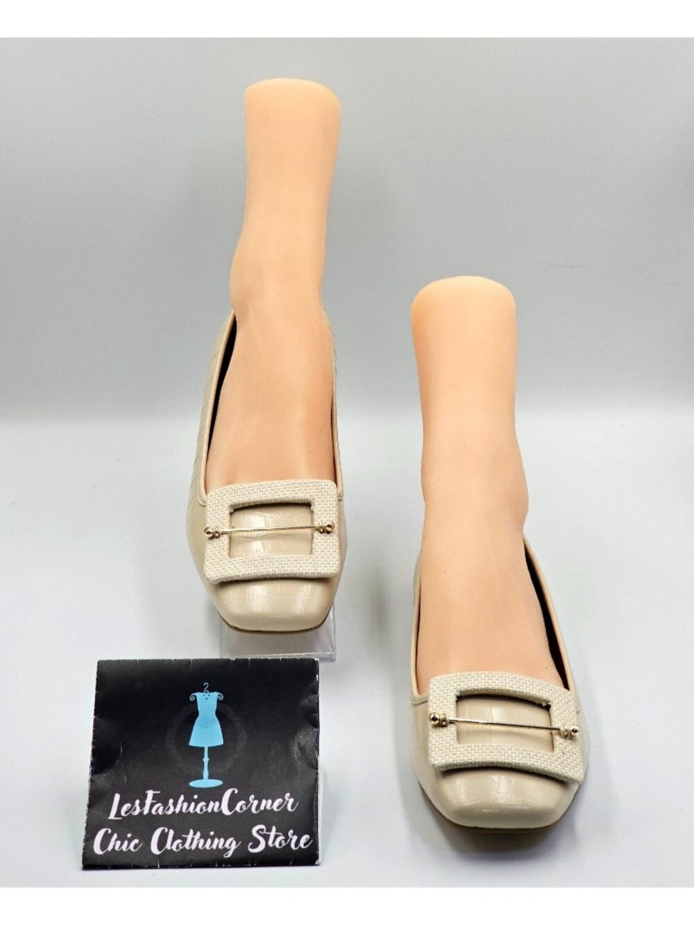 NWOB Zac Zac Posen Women's Beige Leather Vonte Skimmer Square Flats Sz 9.5 2692 - Picture 2 of 16
